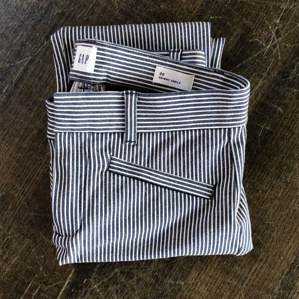 Blue Striped Gap Work Pants
